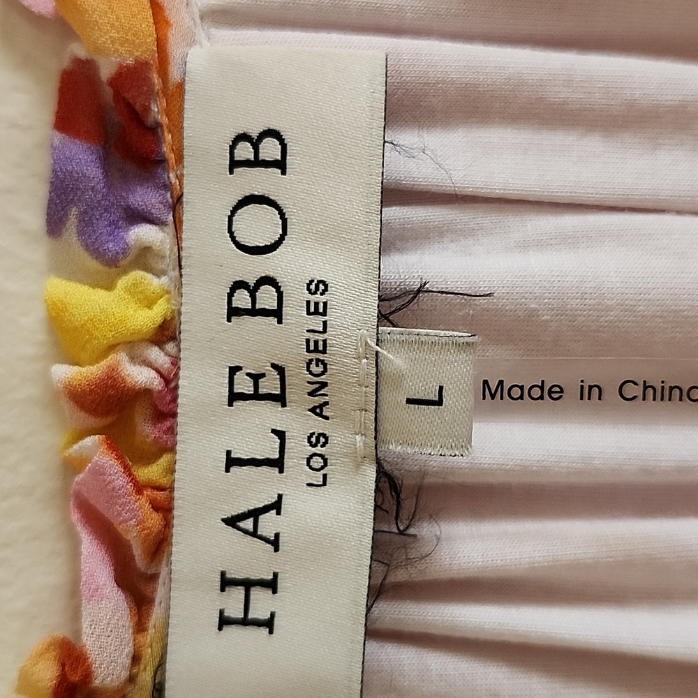 Hale Bob Floral Ruffle Detail Multicolor Ruffled Mini Dress Womens Large - Picture 2 of 6
